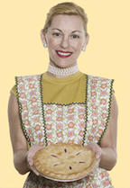 Woman holding pie